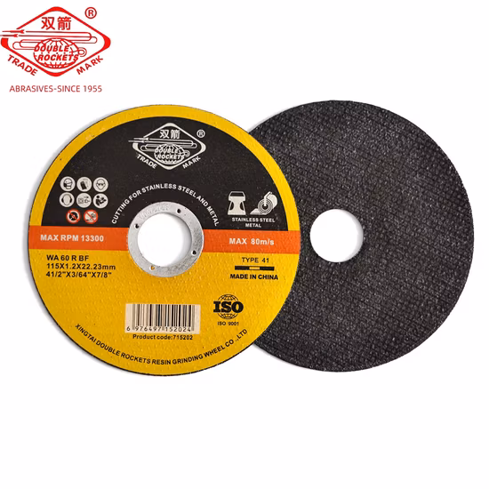 Disco de corte 4,5 polegadas 1,6 mm China Factory Black Double Net Metal Abrasivo Inox