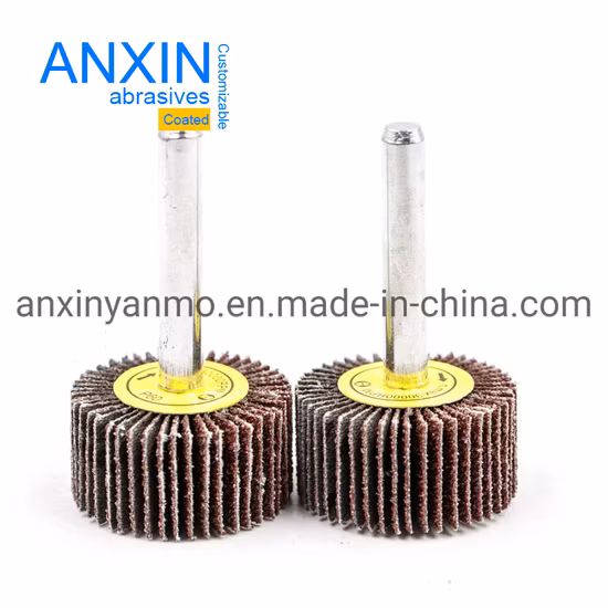 50*50*6mm Óxido de Alumínio 240 Grit Flap Wheel com Eixo para Moer Furo de Metal