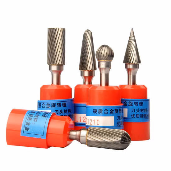 Conjunto de rebarbas giratórias de metal duro de corte duplo 5 peças 1/4 pol. 6 mm