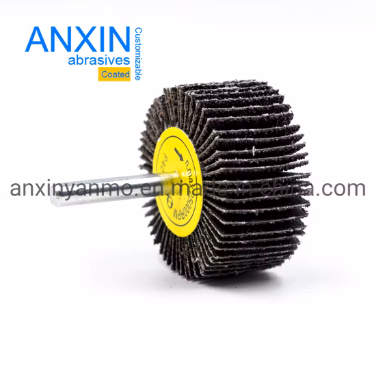 Roda Flap de Óxido de Alumínio com Eixo para Esmerilhar Furo de Metal 30*25*6mm