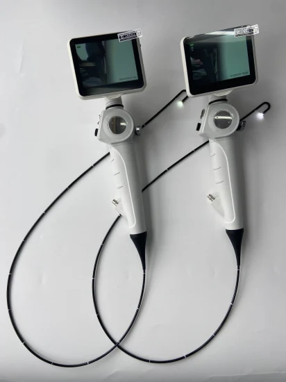 Videoendoscópio flexível com extremidade distal de 2,8 mm, canal de trabalho de 1,2 mm, deflexão de 180 graus, visor de 3,5 polegadas