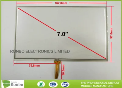 7,0 polegadas 4 fios RTP painel de toque resistivo 1,2 mm de espessura alta precisão